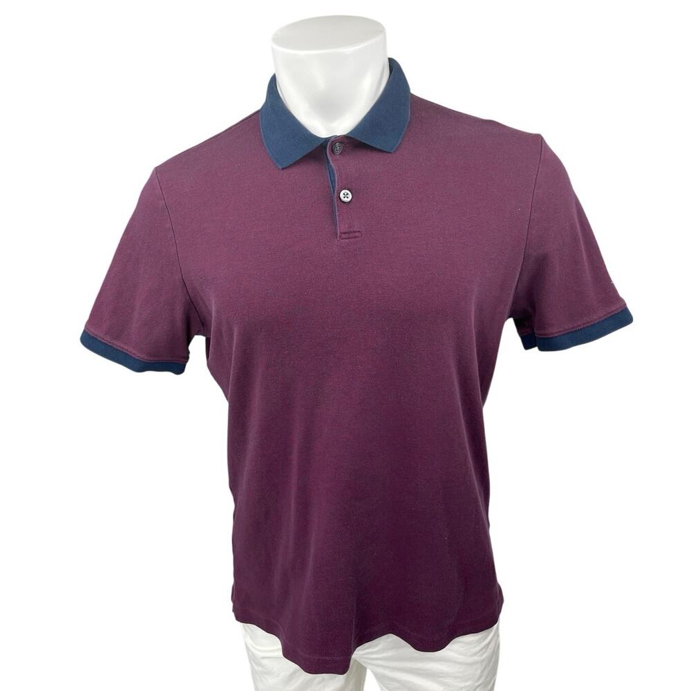 Banana Republic Luxury Touch Men's Red Short Sleeve Collar Polo Shirt Top Size L